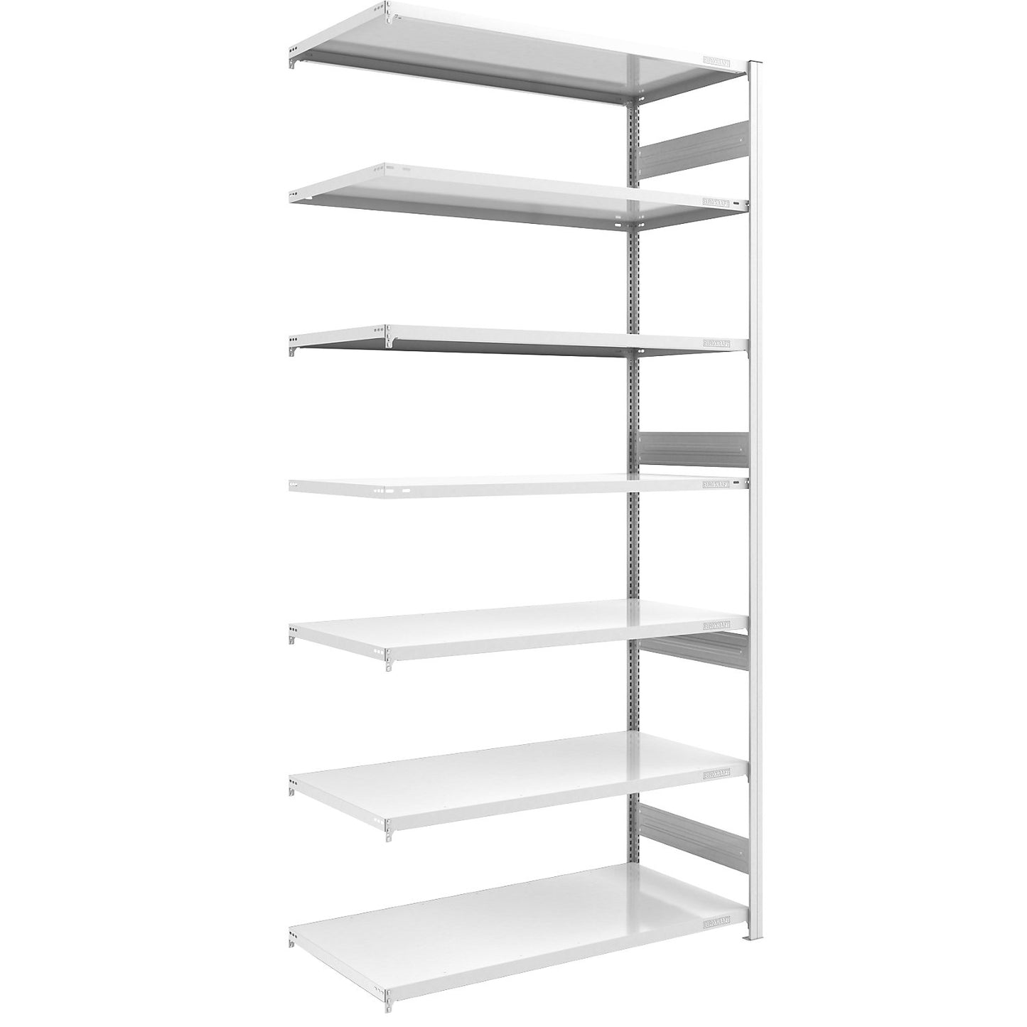 Heavy duty boltless shelving unit, double-sided, HxWxD 3000 x 1300 x 800 mm, grey, extension shelf unit.
