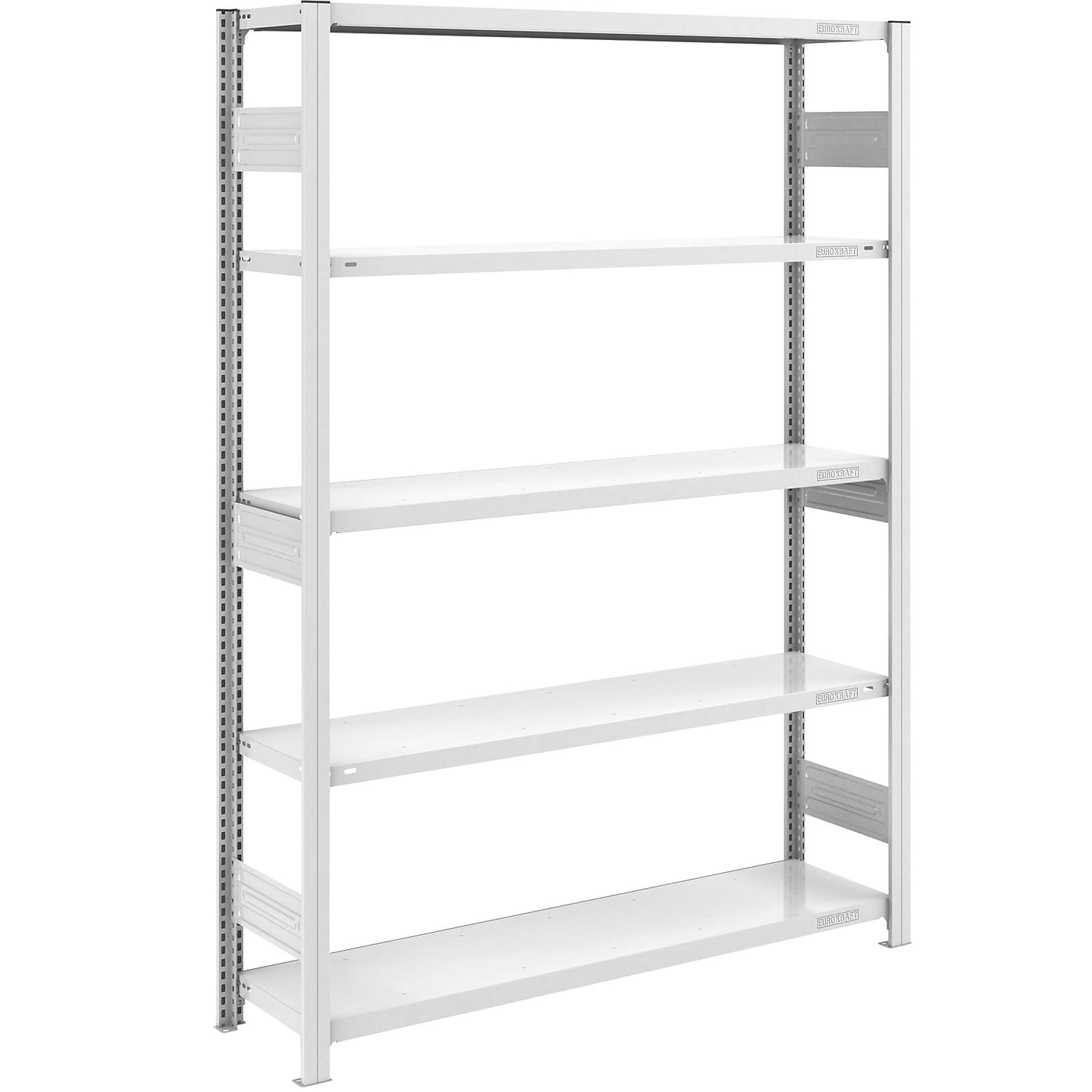 Heavy duty boltless shelving unit, double-sided, HxWxD 2000 x 1300 x 400 mm, grey, standard shelf unit.
