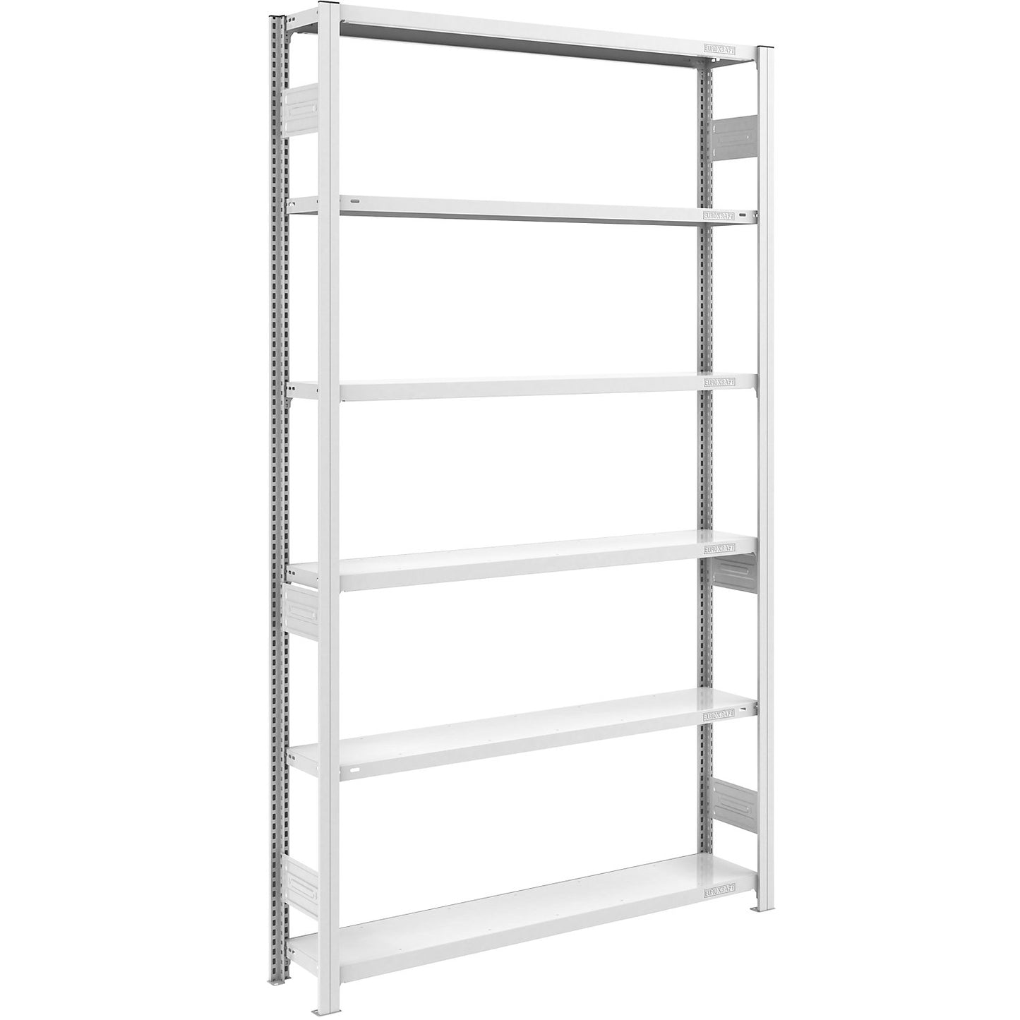 Heavy duty boltless shelving unit, double-sided, HxWxD 2500 x 1300 x 300 mm, grey, standard shelf unit.