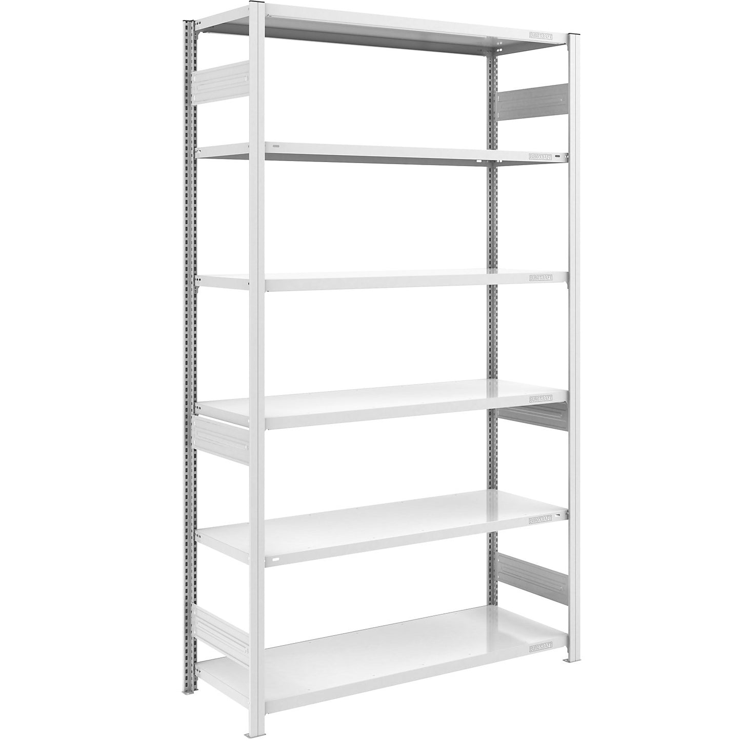 Heavy duty boltless shelving unit, double-sided, HxWxD 2500 x 1300 x 600 mm, grey, standard shelf unit.