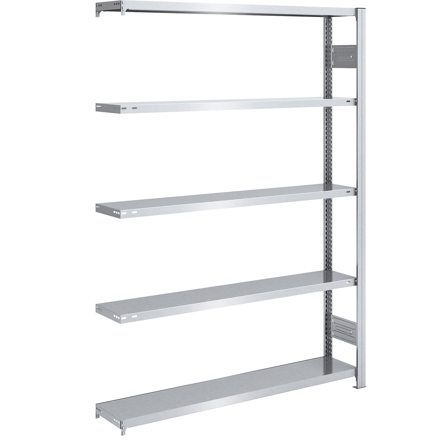 Boltless shelving unit, light duty, double-sided, HxWxD 2000 x 1300 x 300 mm, zinc plated, extension shelf unit.