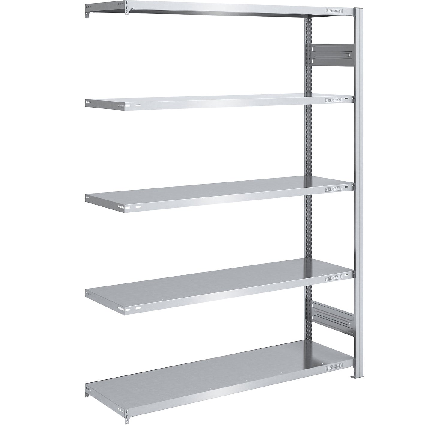 Boltless shelving unit, light duty, double-sided, HxWxD 2000 x 1300 x 500 mm, zinc plated, extension shelf unit.