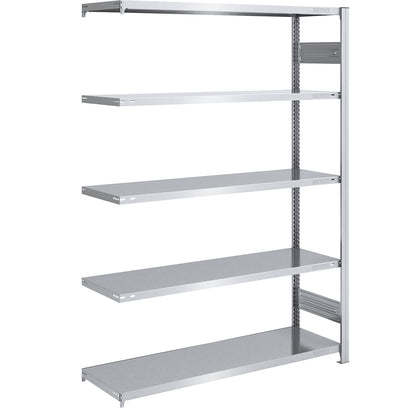 Boltless shelving unit, light duty, double-sided, HxWxD 2000 x 1300 x 500 mm, zinc plated, extension shelf unit.
