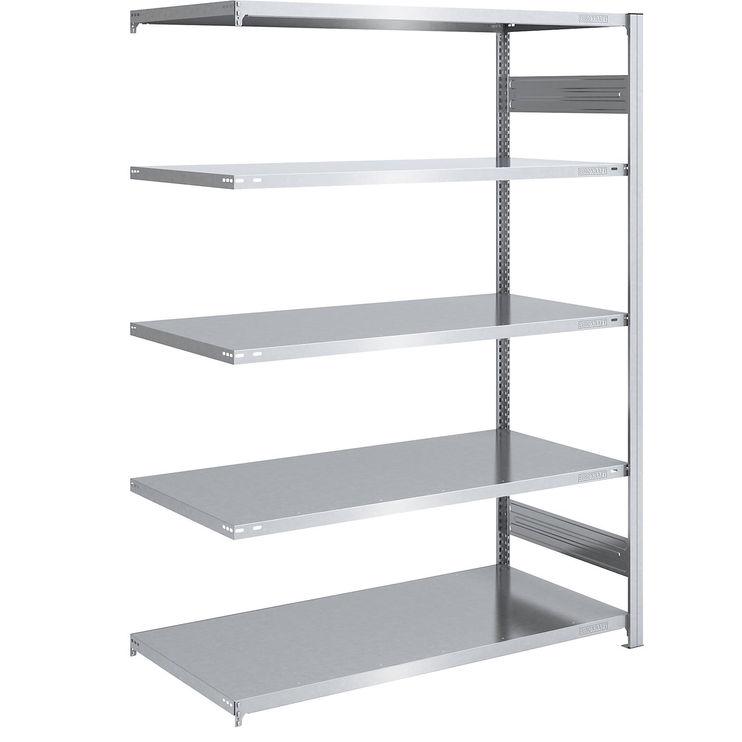 Boltless shelving unit, light duty, double-sided, HxWxD 2000 x 1300 x 800 mm, zinc plated, extension shelf unit.