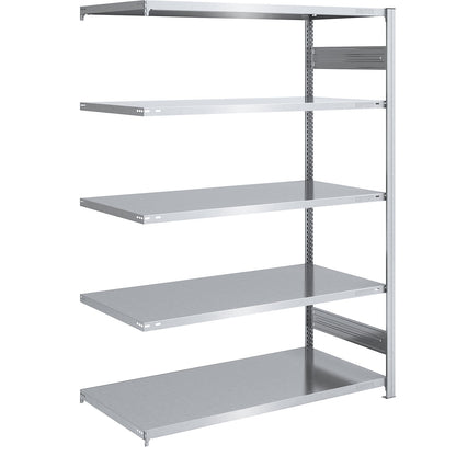 Boltless shelving unit, light duty, double-sided, HxWxD 2000 x 1300 x 800 mm, zinc plated, extension shelf unit.
