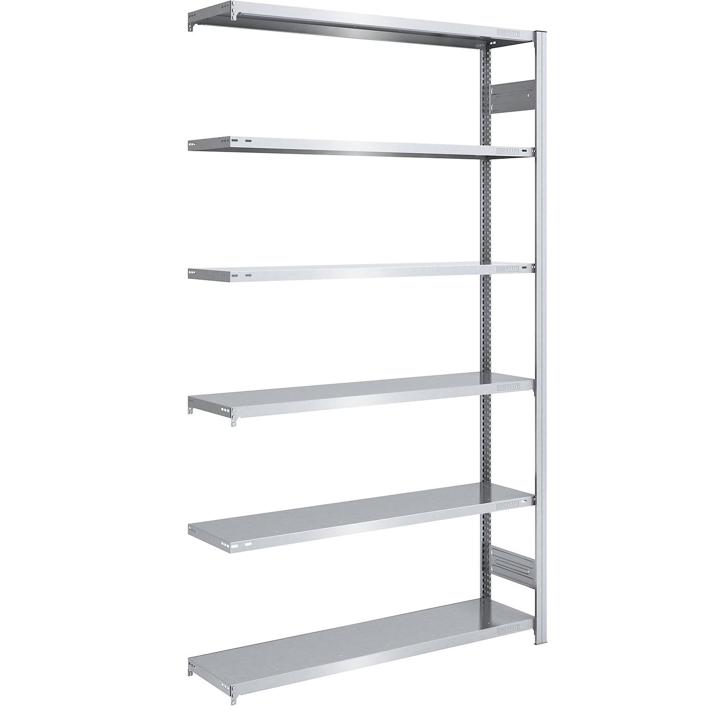 Boltless shelving unit, light duty, double-sided, HxWxD 2500 x 1300 x 400 mm, zinc plated, extension shelf unit.