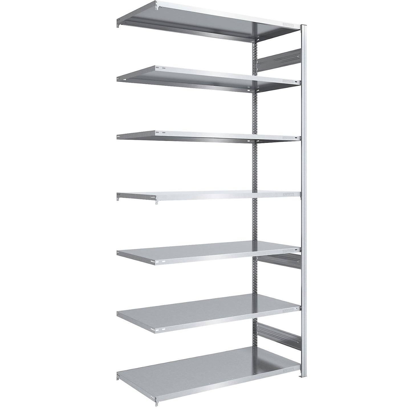 Boltless shelving unit, light duty, double-sided, HxWxD 3000 x 1300 x 800 mm, zinc plated, extension shelf unit.