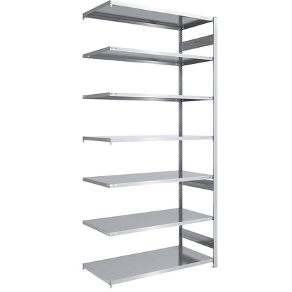 Boltless shelving unit, light duty, double-sided, HxWxD 3000 x 1300 x 800 mm, zinc plated, extension shelf unit.