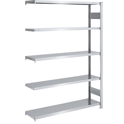Boltless shelving unit, medium duty, double-sided, HxWxD 2000 x 1300 x 400 mm, zinc plated, extension shelf unit.