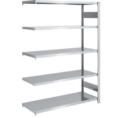 Boltless shelving unit, medium duty, double-sided, HxWxD 2000 x 1300 x 600 mm, zinc plated, extension shelf unit.