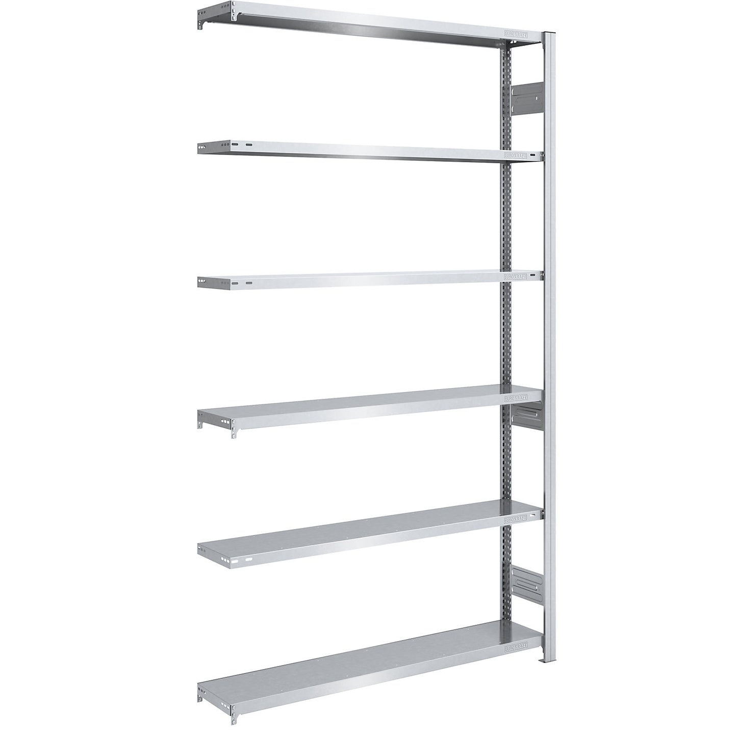 Boltless shelving unit, medium duty, double-sided, HxWxD 2500 x 1300 x 300 mm, zinc plated, extension shelf unit.