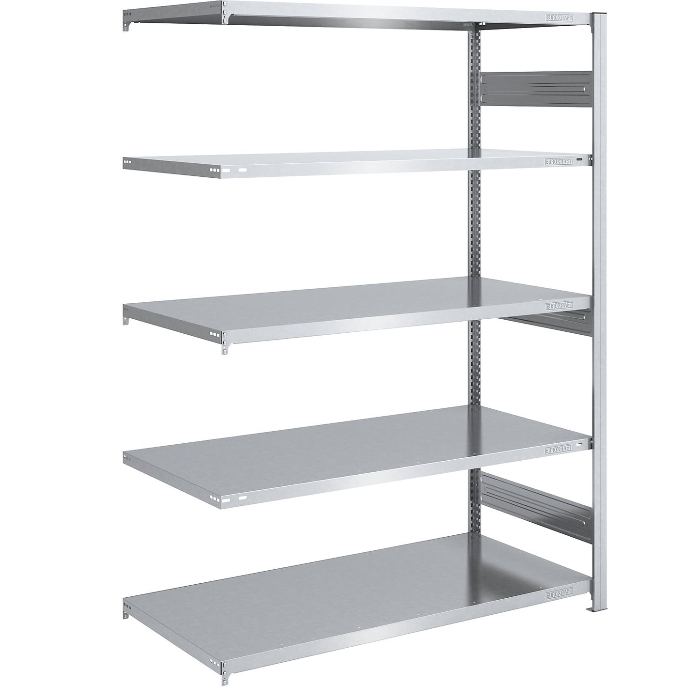 Heavy duty boltless shelving unit, double-sided, HxWxD 2000 x 1300 x 800 mm, zinc plated, extension shelf unit.