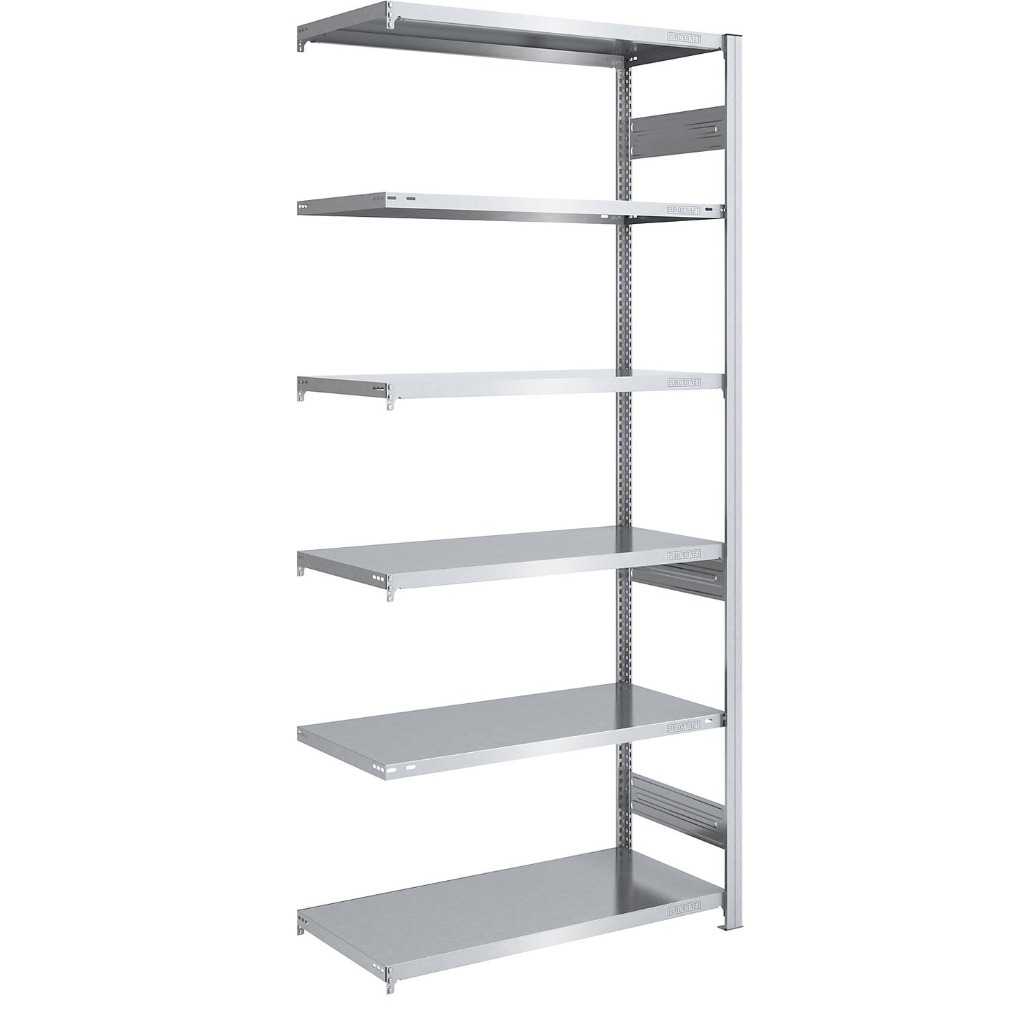Heavy duty boltless shelving unit, double-sided, HxWxD 2500 x 1000 x 600 mm, zinc plated, extension shelf unit.