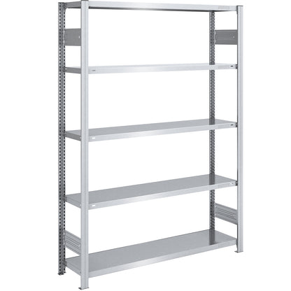 Boltless shelving unit, light duty, double-sided, HxWxD 2000 x 1300 x 400 mm, zinc plated, standard shelf unit.