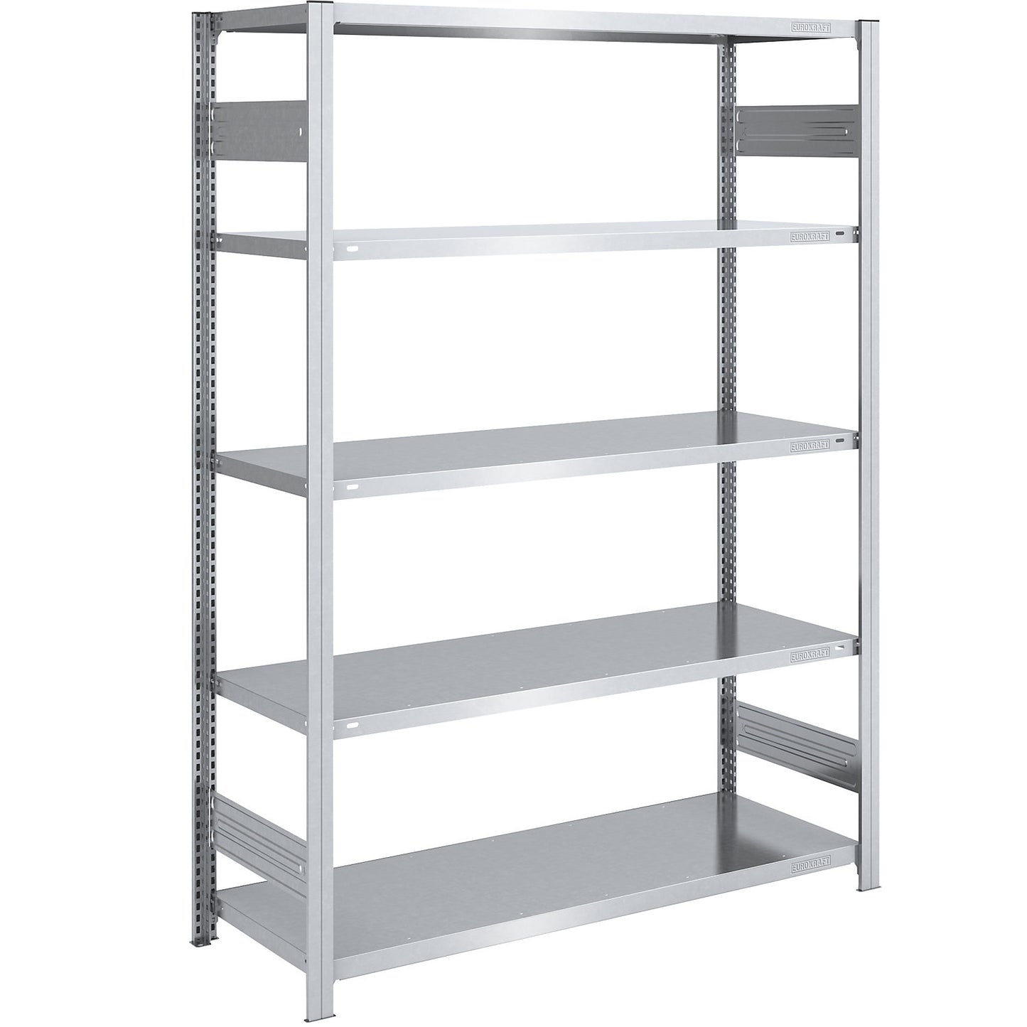 Boltless shelving unit, light duty, double-sided, HxWxD 2000 x 1300 x 600 mm, zinc plated, standard shelf unit.