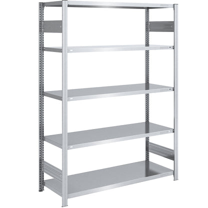Boltless shelving unit, light duty, double-sided, HxWxD 2000 x 1300 x 600 mm, zinc plated, standard shelf unit.