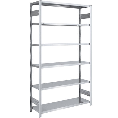 Boltless shelving unit, light duty, double-sided, HxWxD 2500 x 1300 x 500 mm, zinc plated, standard shelf unit.