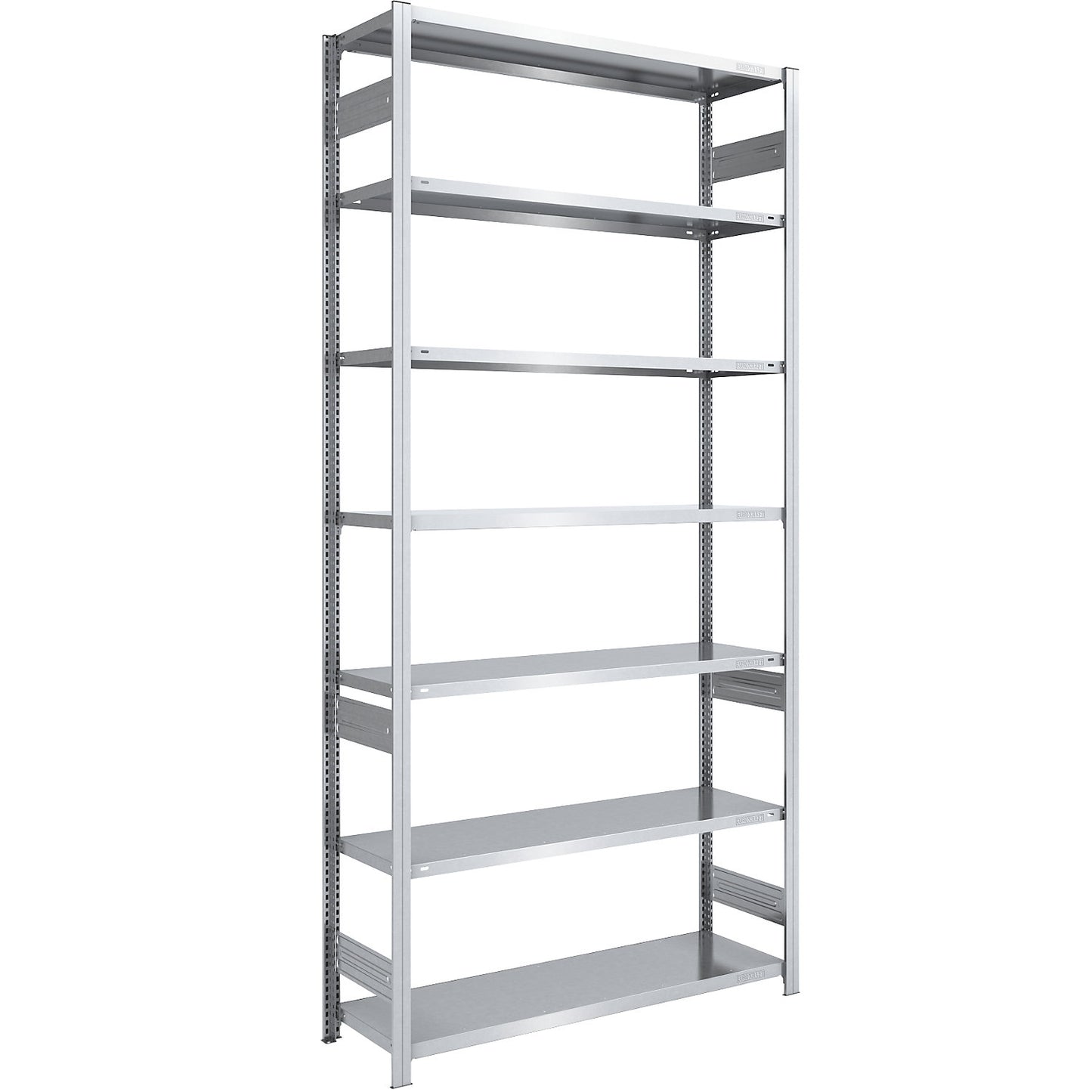 Boltless shelving unit, light duty, double-sided, HxWxD 3000 x 1300 x 500 mm, zinc plated, basic shelf unit.
