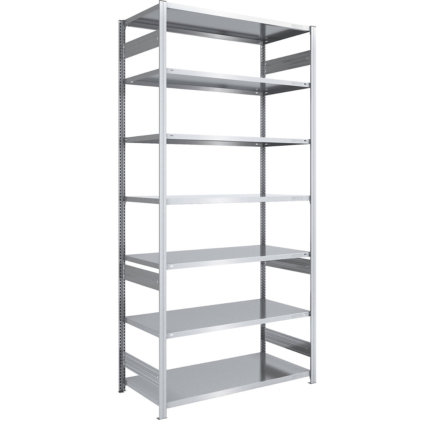 Boltless shelving unit, light duty, double-sided, HxWxD 3000 x 1300 x 800 mm, zinc plated, standard shelf unit.