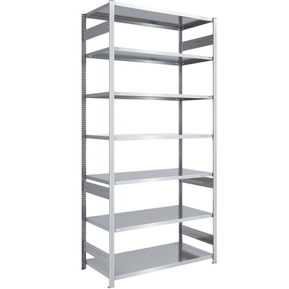 Boltless shelving unit, light duty, double-sided, HxWxD 3000 x 1300 x 800 mm, zinc plated, standard shelf unit.