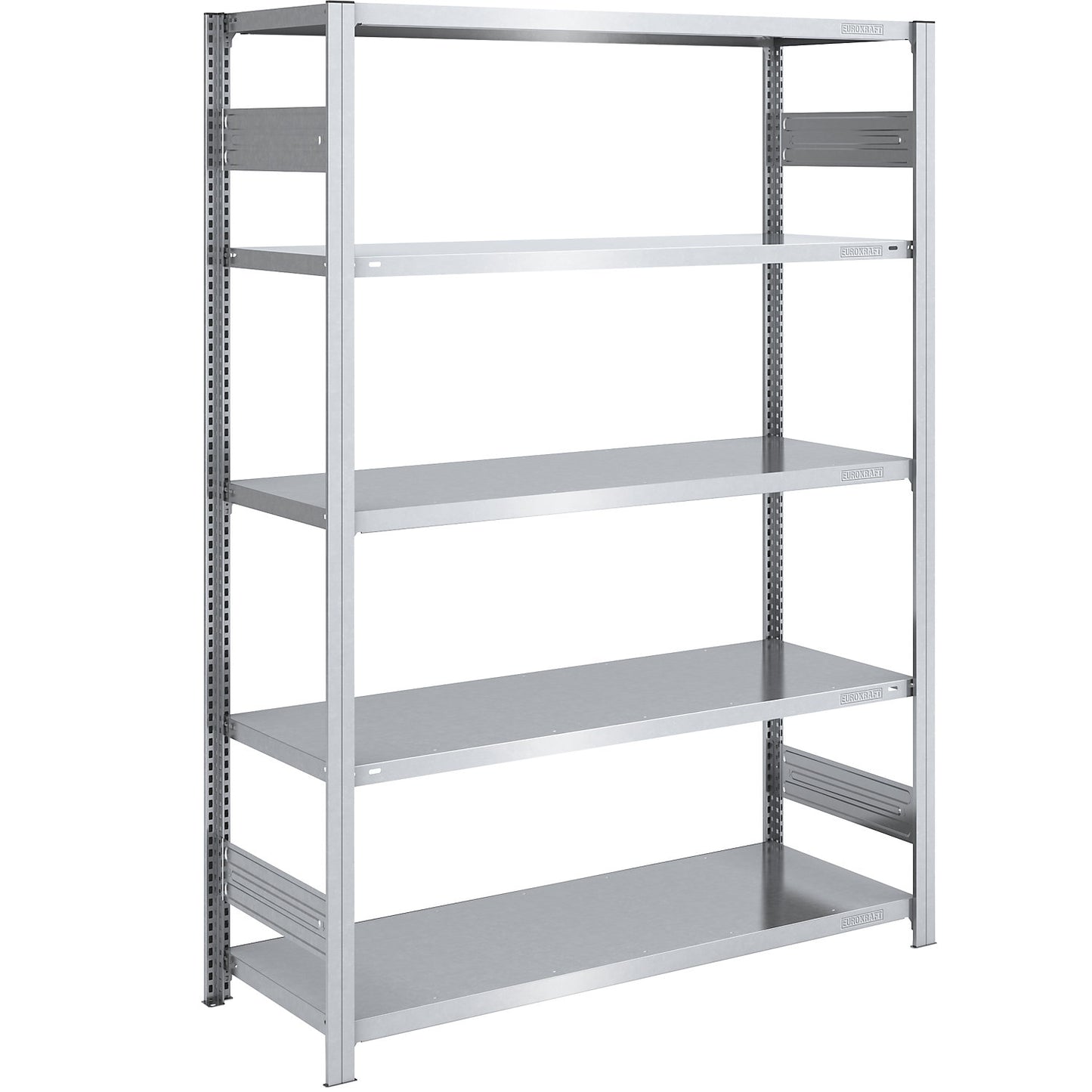 Boltless shelving unit, medium duty, double-sided, HxWxD 2000 x 1300 x 600 mm, zinc plated, standard shelf unit.
