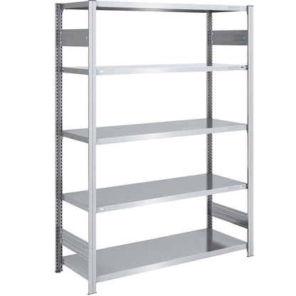 Boltless shelving unit, medium duty, double-sided, HxWxD 2000 x 1300 x 600 mm, zinc plated, standard shelf unit.