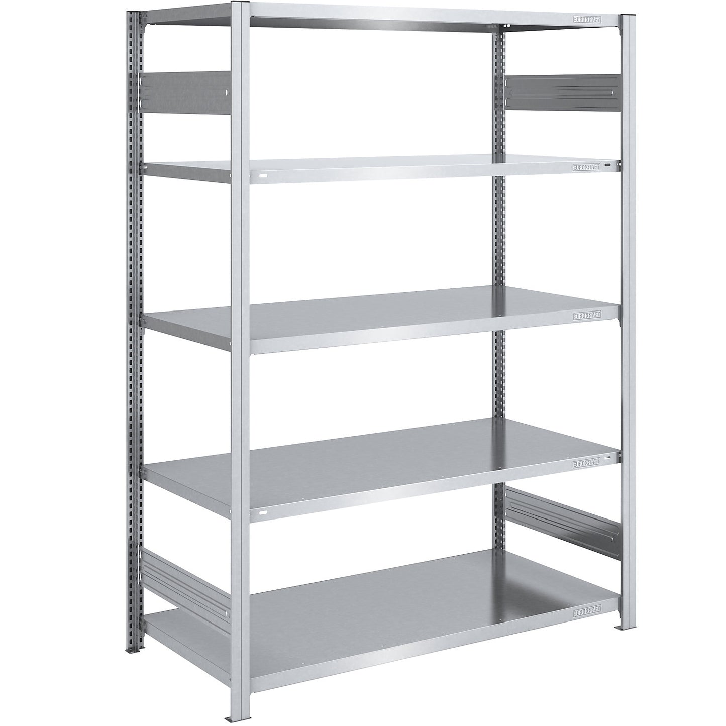 Boltless shelving unit, medium duty, double-sided, HxWxD 2000 x 1300 x 800 mm, zinc plated, standard shelf unit.