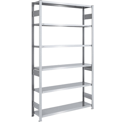 Boltless shelving unit, medium duty, double-sided, HxWxD 2500 x 1300 x 400 mm, zinc plated, standard shelf unit.