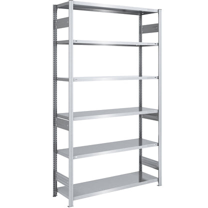 Boltless shelving unit, medium duty, double-sided, HxWxD 2500 x 1300 x 500 mm, zinc plated, standard shelf unit.