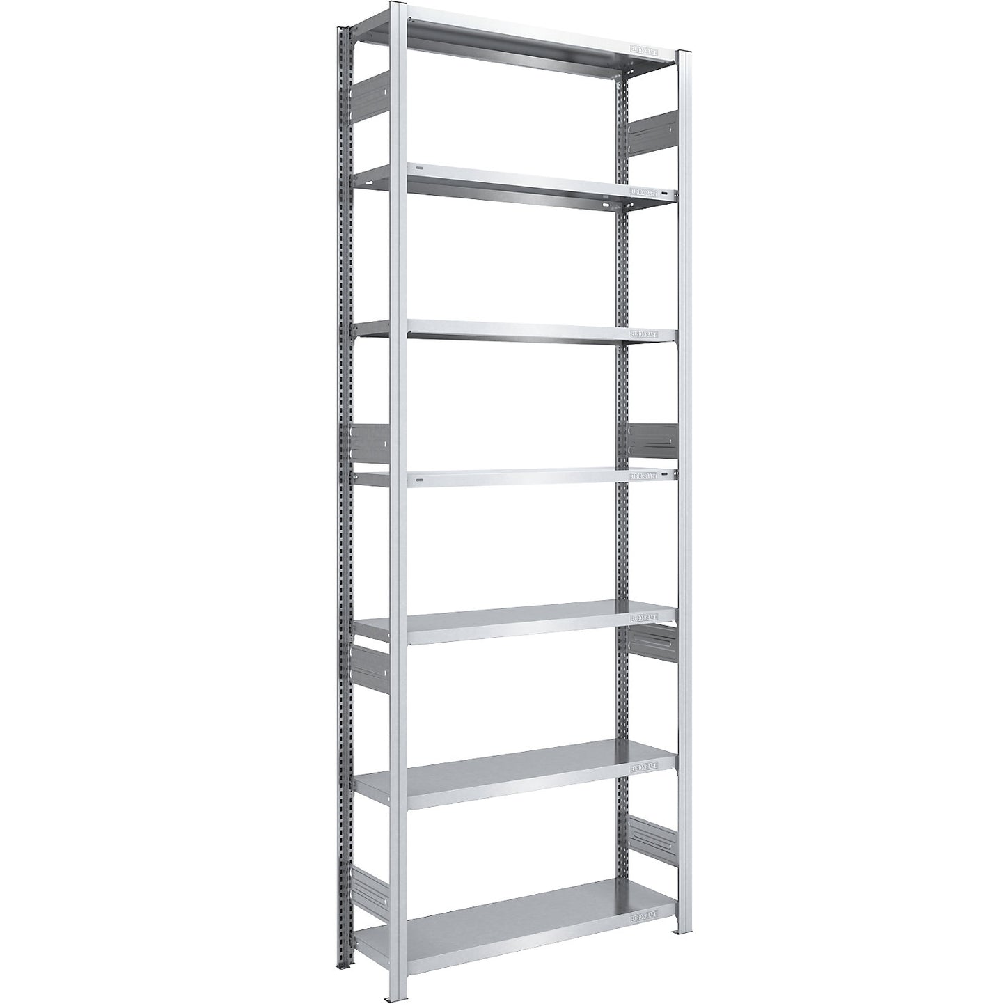 Heavy duty boltless shelving unit, double-sided, HxWxD 3000 x 1000 x 400 mm, zinc plated, standard shelf unit.