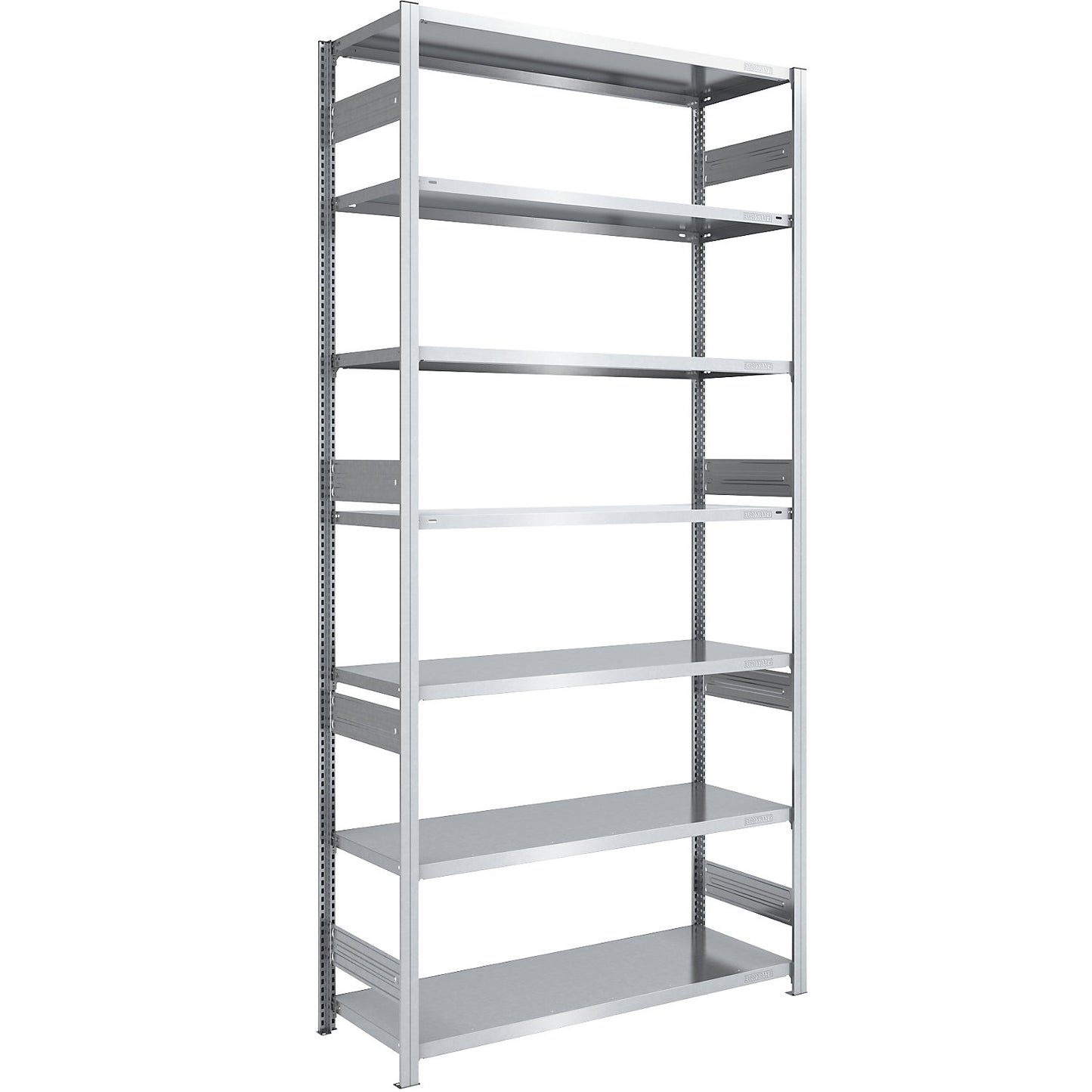 Heavy duty boltless shelving unit, double-sided, HxWxD 3000 x 1300 x 600 mm, zinc plated, standard shelf unit.