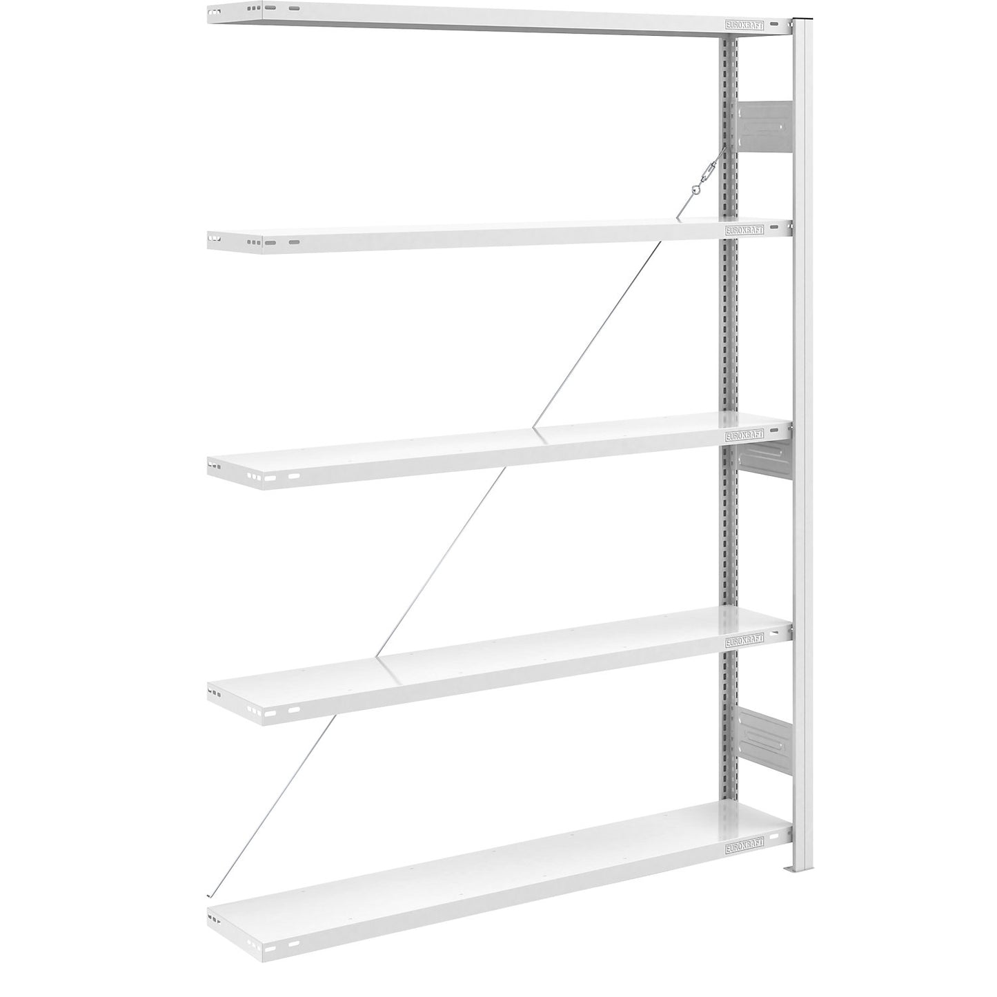 Heavy duty boltless shelving unit, single-sided, HxWxD 2000 x 1300 x 300 mm, grey, extension shelf unit.