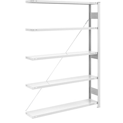 Heavy duty boltless shelving unit, single-sided, HxWxD 2000 x 1300 x 300 mm, grey, extension shelf unit.
