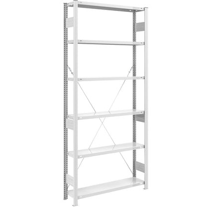 Heavy duty boltless shelving unit, single-sided, HxWxD 2500 x 1000 x 300 mm, grey, standard shelf unit.