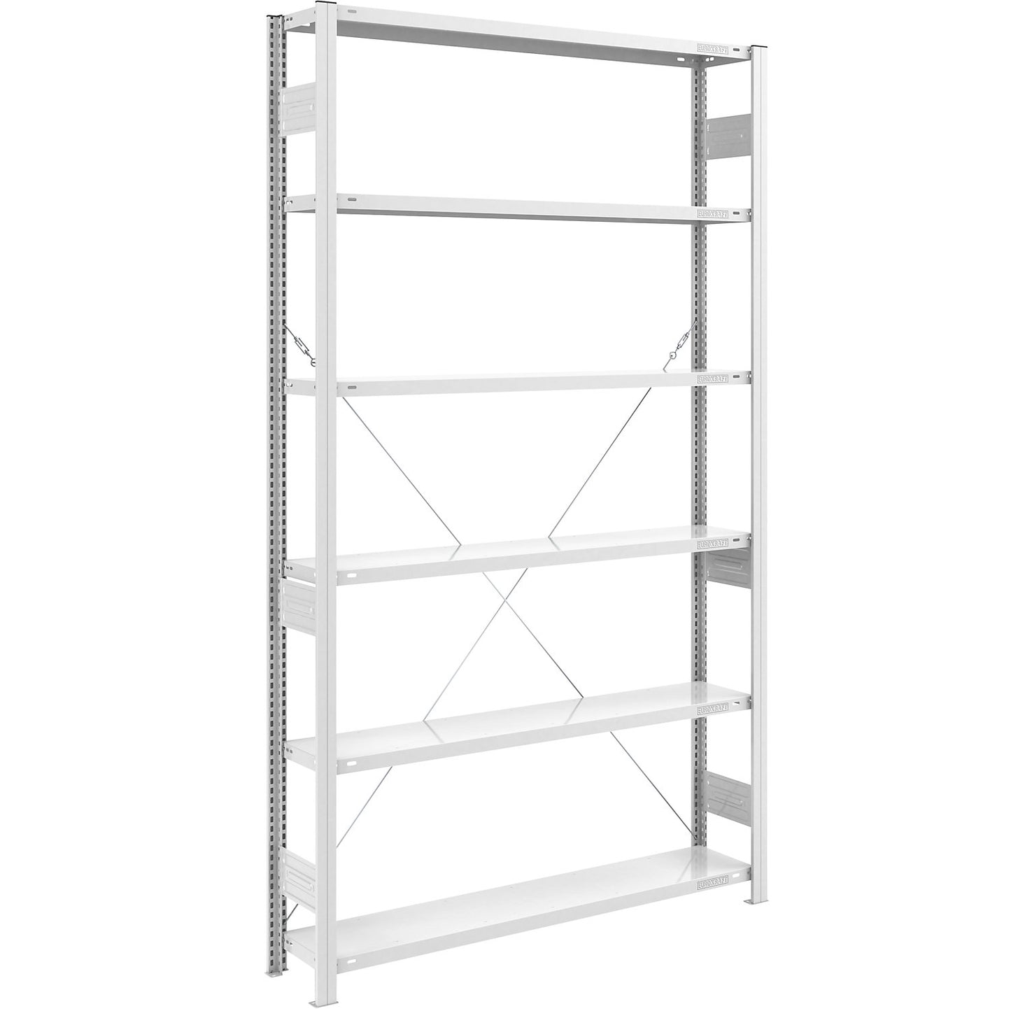 Heavy duty boltless shelving unit, single-sided, HxWxD 2500 x 1300 x 300 mm, grey, standard shelf unit.