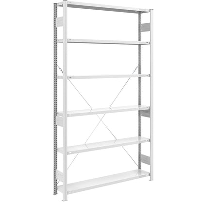 Heavy duty boltless shelving unit, single-sided, HxWxD 2500 x 1300 x 300 mm, grey, standard shelf unit.