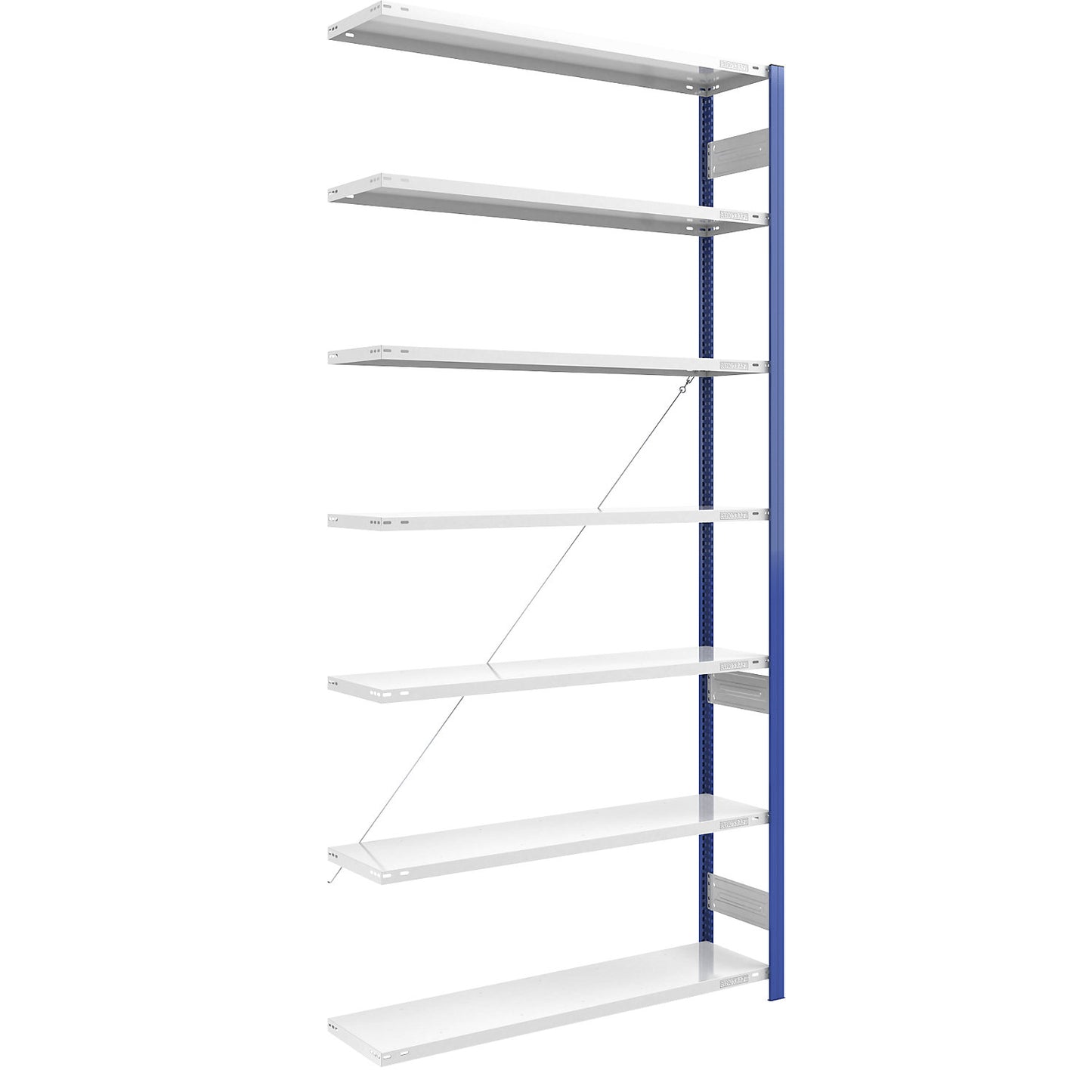 Boltless shelving unit, light duty, single-sided, HxWxD 3000 x 1300 x 400 mm, blue/grey, extension shelf unit.