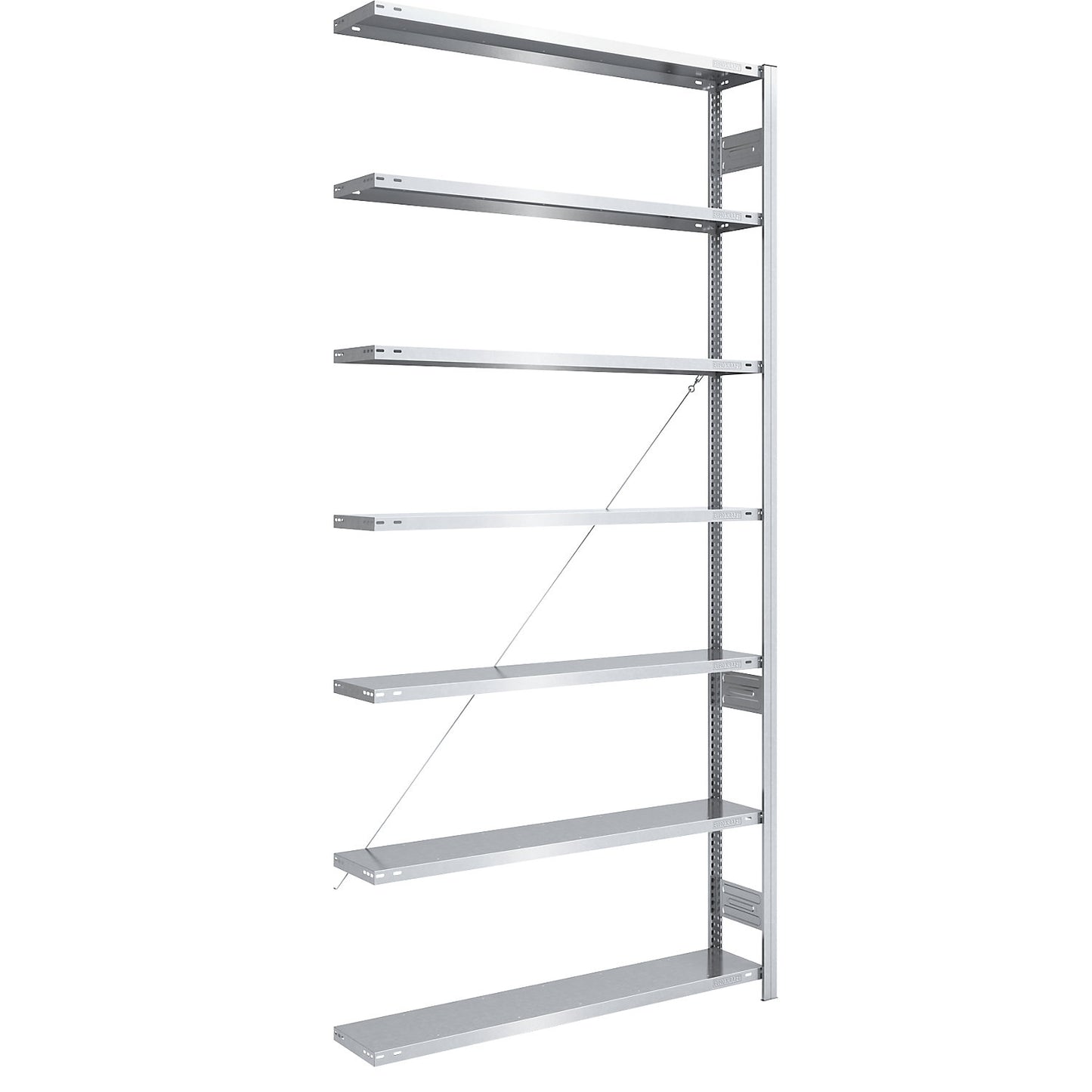 Boltless shelving unit, medium duty, single-sided, HxWxD 3000 x 1300 x 300 mm, zinc plated, extension shelf unit.