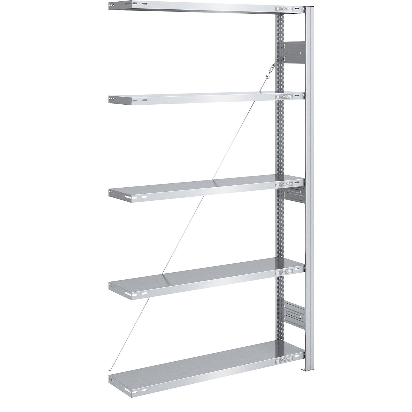 Heavy duty boltless shelving unit, single-sided, HxWxD 2000 x 1000 x 300 mm, zinc plated, extension shelf unit.