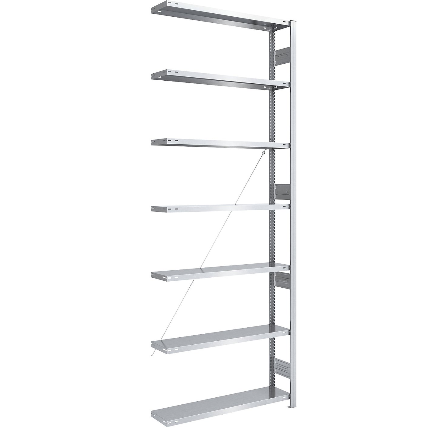 Heavy duty boltless shelving unit, single-sided, HxWxD 3000 x 1000 x 300 mm, zinc plated, extension shelf unit.