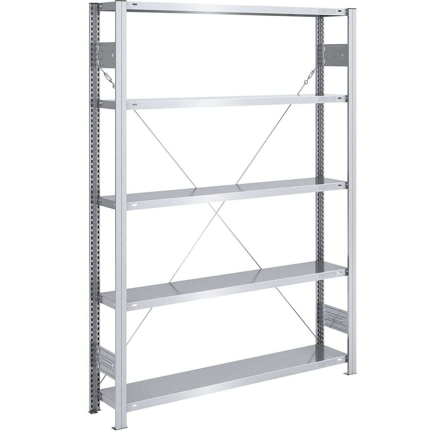 Boltless shelving unit, light duty, single-sided, HxWxD 2000 x 1300 x 300 mm, zinc plated, standard shelf unit.