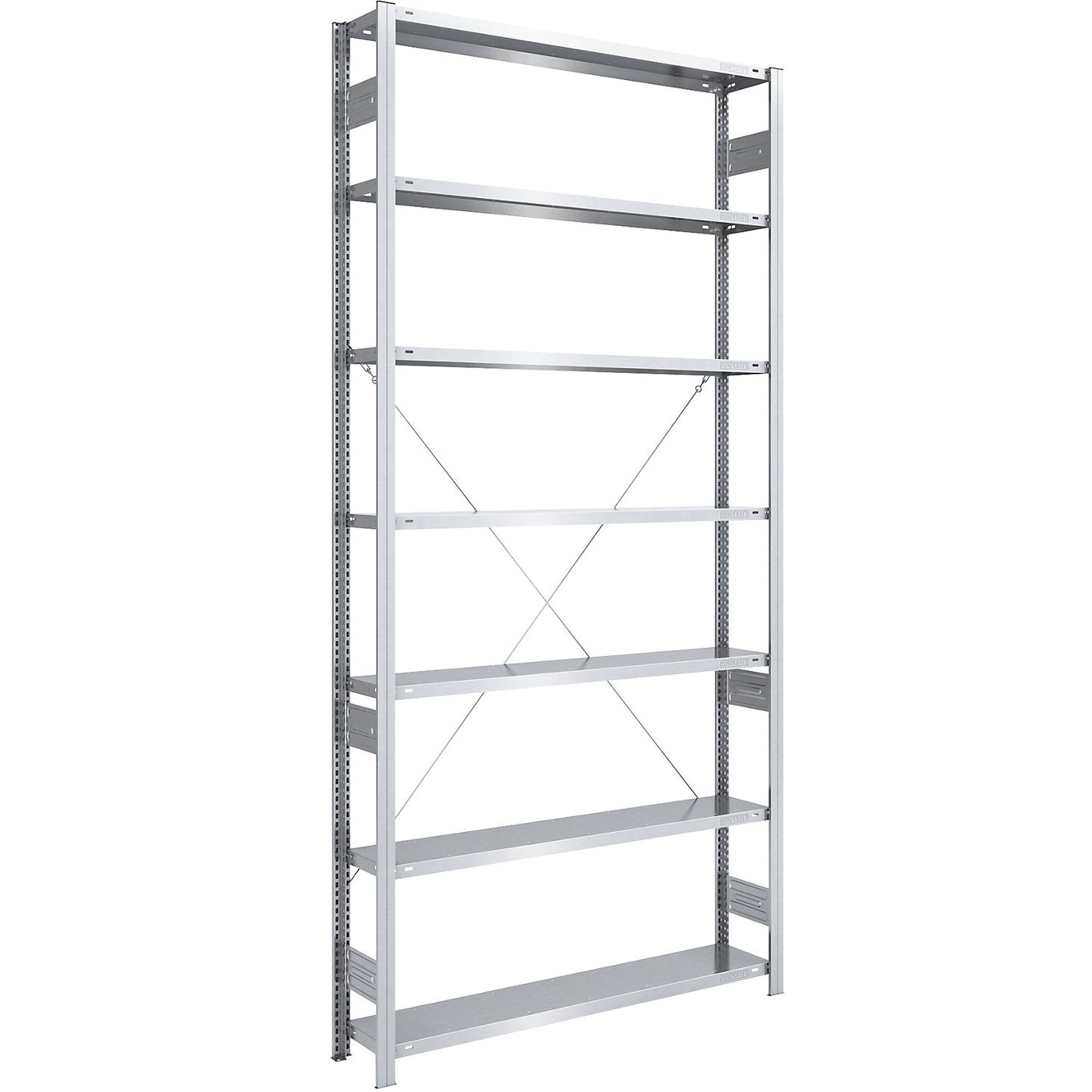 Boltless shelving unit, light duty, single-sided, HxWxD 3000 x 1300 x 300 mm, zinc plated, standard shelf unit.