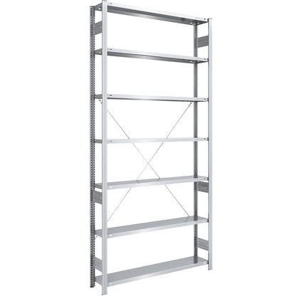 Boltless shelving unit, light duty, single-sided, HxWxD 3000 x 1300 x 300 mm, zinc plated, standard shelf unit.