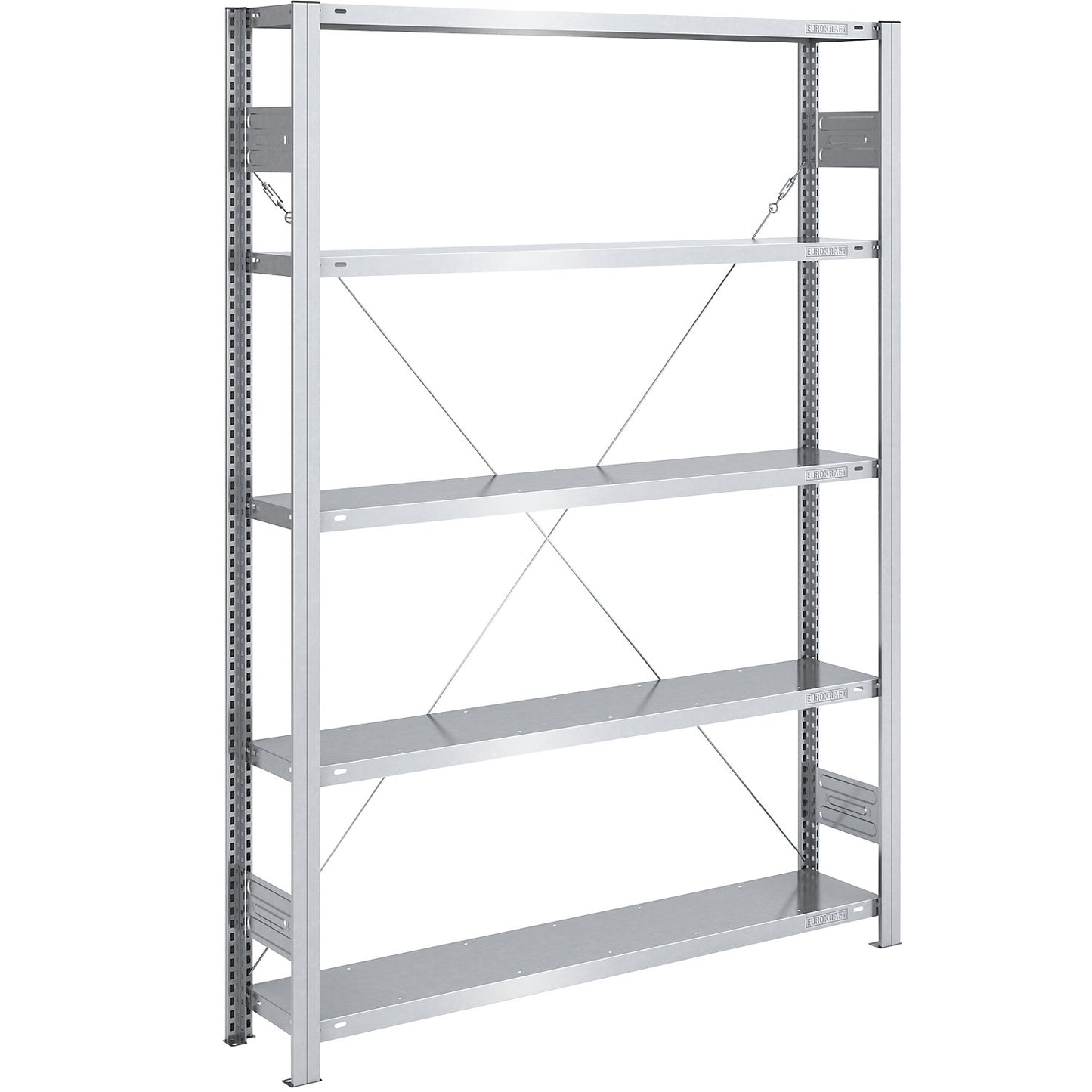Boltless shelving unit, medium duty, single-sided, HxWxD 2000 x 1300 x 300 mm, zinc plated, standard shelf unit.