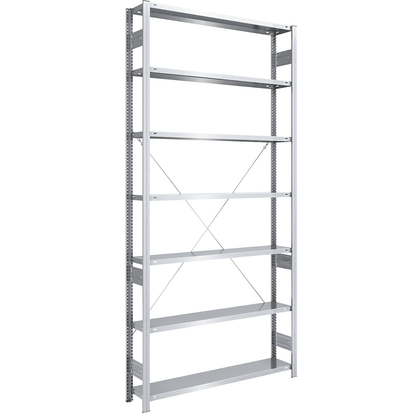 Boltless shelving unit, medium duty, single-sided, HxWxD 3000 x 1300 x 300 mm, zinc plated, standard shelf unit.