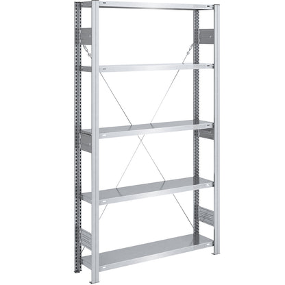 Heavy duty boltless shelving unit, single-sided, HxWxD 2000 x 1000 x 300 mm, zinc plated, standard shelf unit.