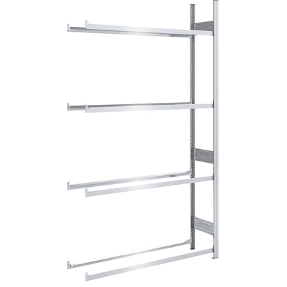 Tyre shelf unit, shelf height 2500 mm, extension shelf unit, WxD 1310 x 435 mm.