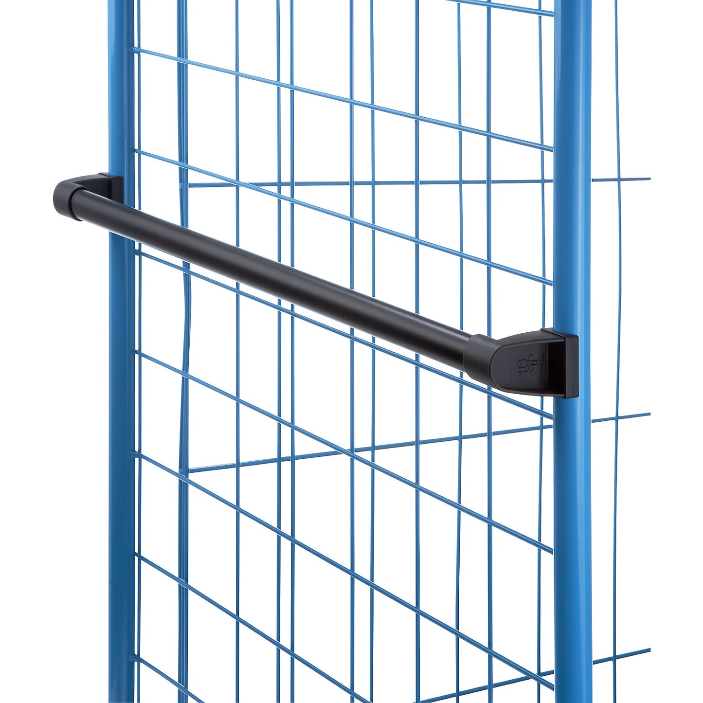 Shelf truck, wire mesh on three sides, max. load 500 kg, solid rubber tyres, platform LxW 1175 x 755 mm, 2 levels, with rim.