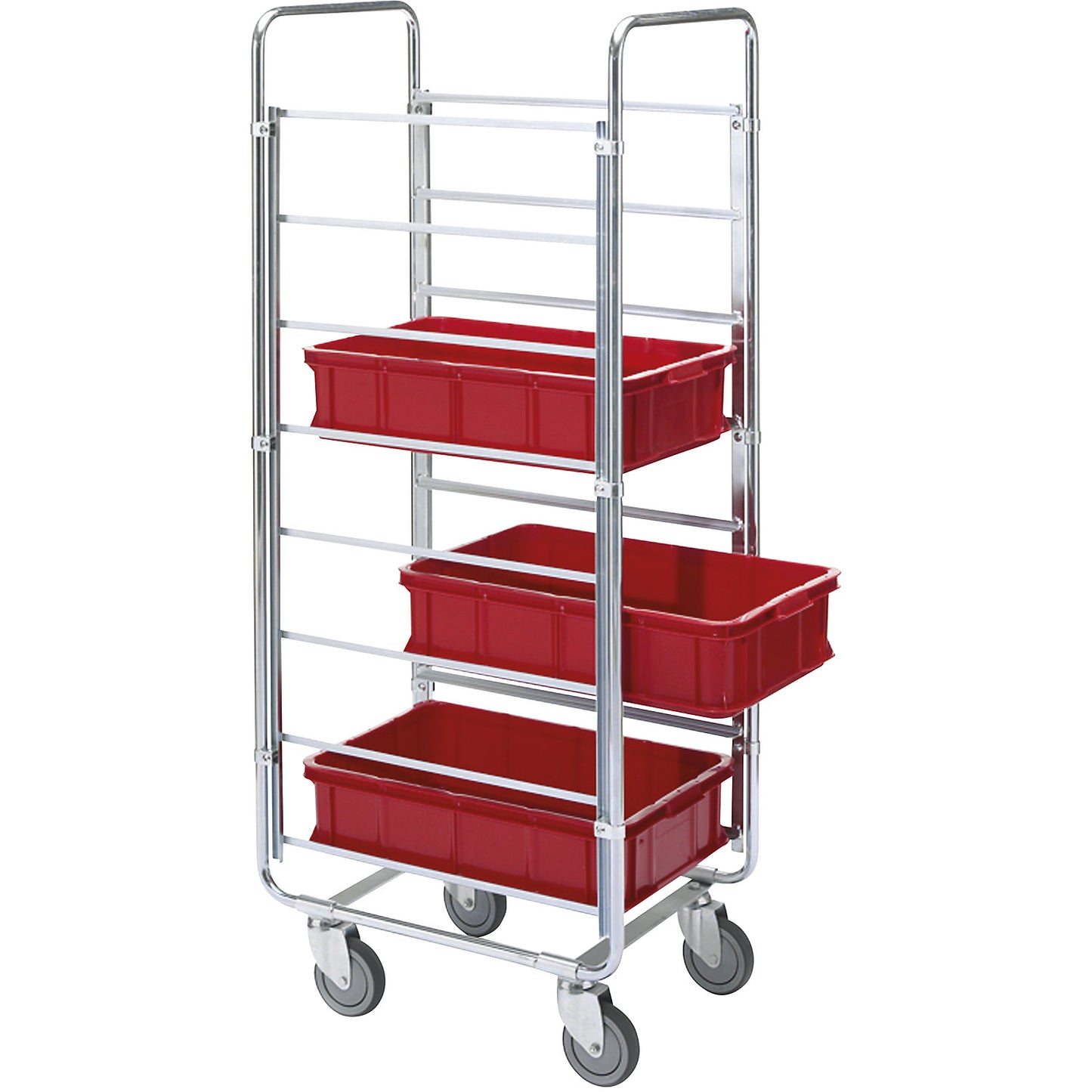 Shelf truck for boxes, LxWxH 670 x 465 x 1585 mm, max. load 200 kg.