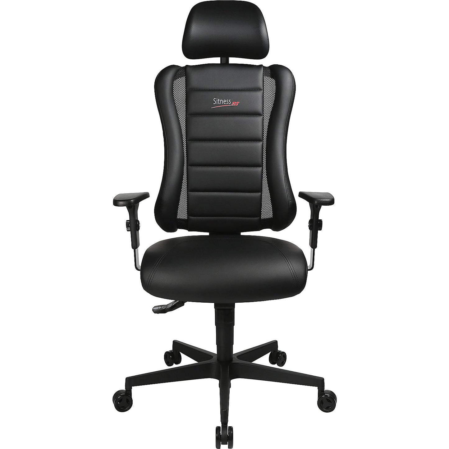 SITNESS RS office swivel chair, incl. head rest and arm rests, black / black.
